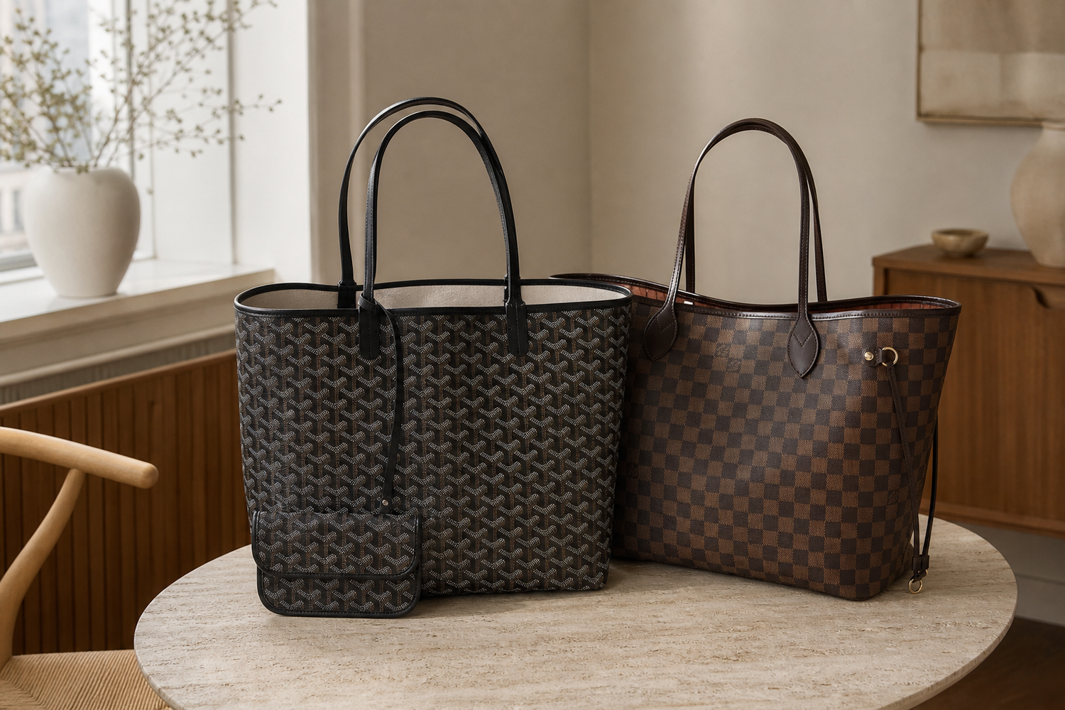 Goyard Saint Louis vs Louis Vuitton Neverfull (2026): Hvilken luksustote skal du vælge