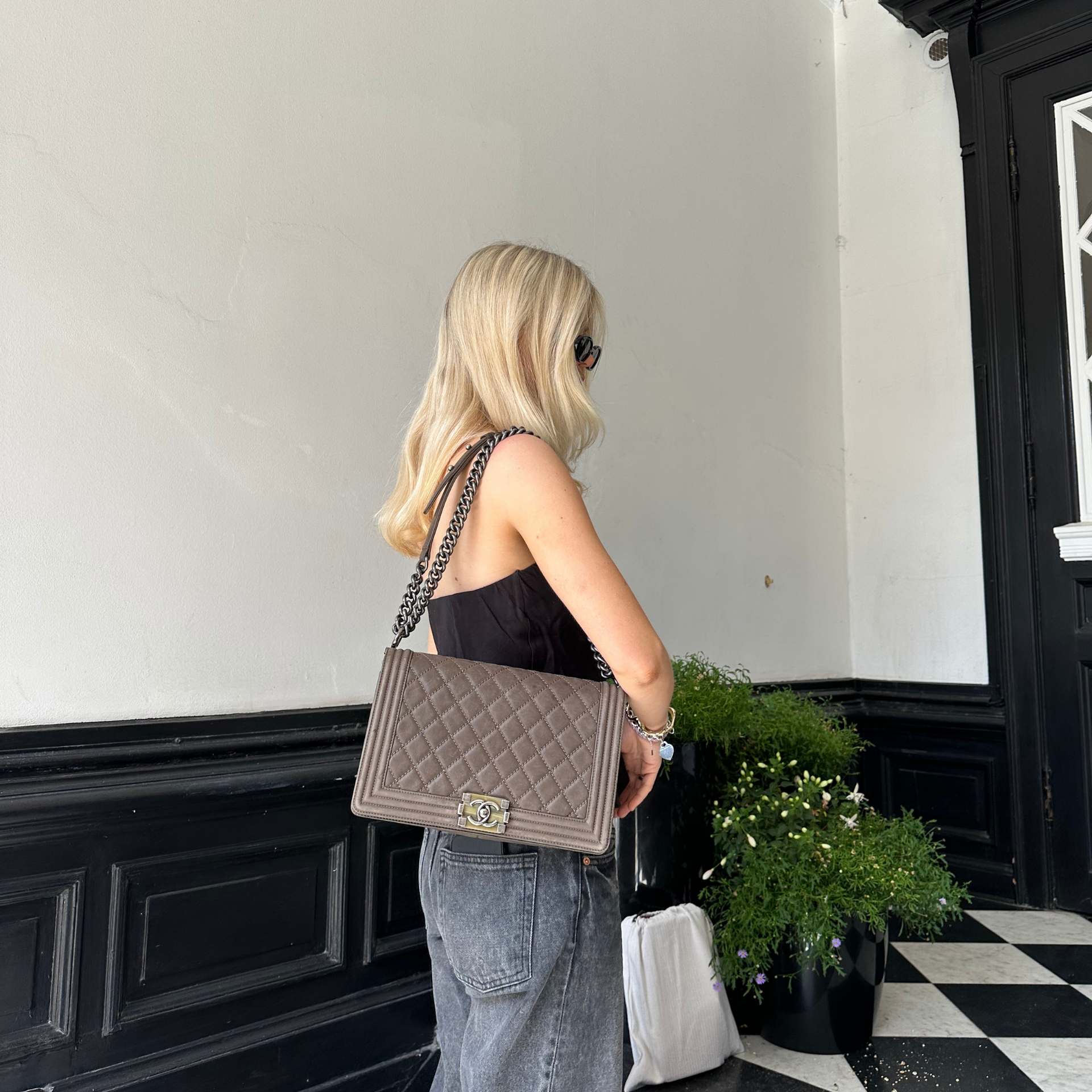 Chanel Large Boy Black Leather
