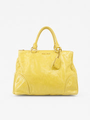 Miu Miu Hand Bag Yellow Leather