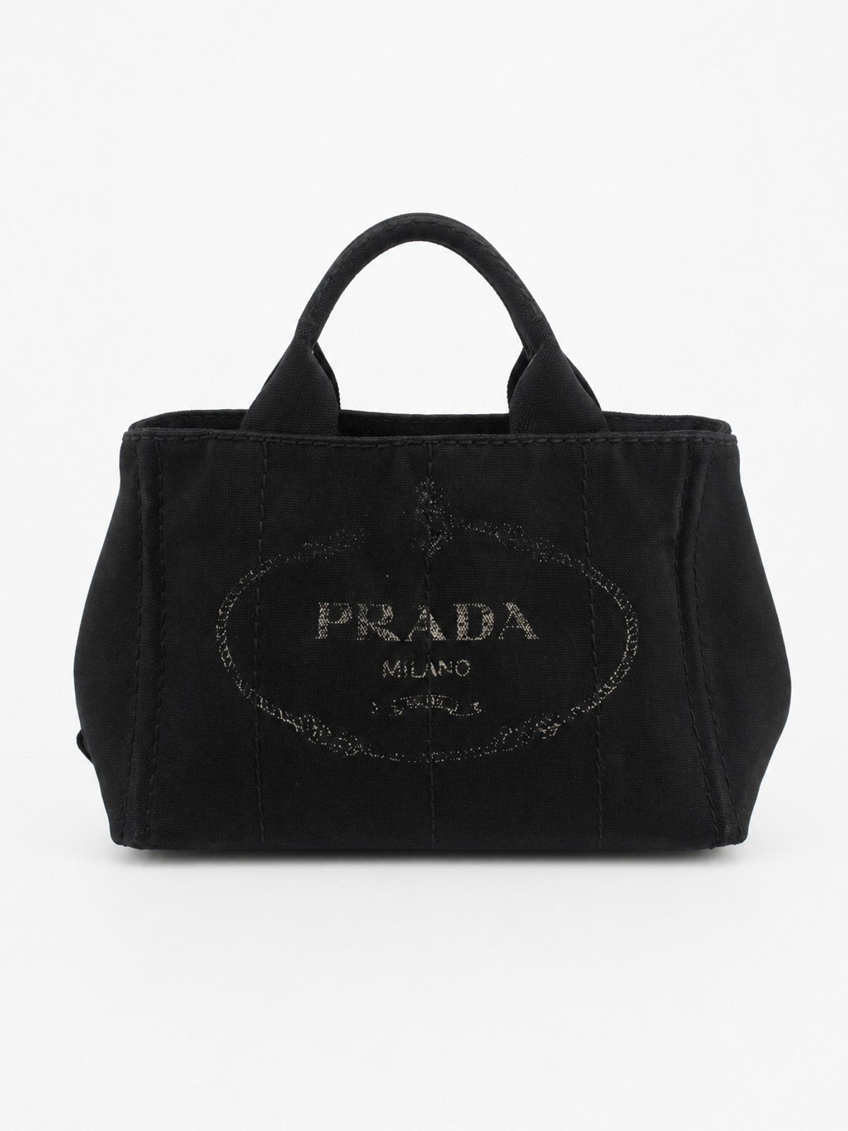 Prada Small Canapa Black Canvas
