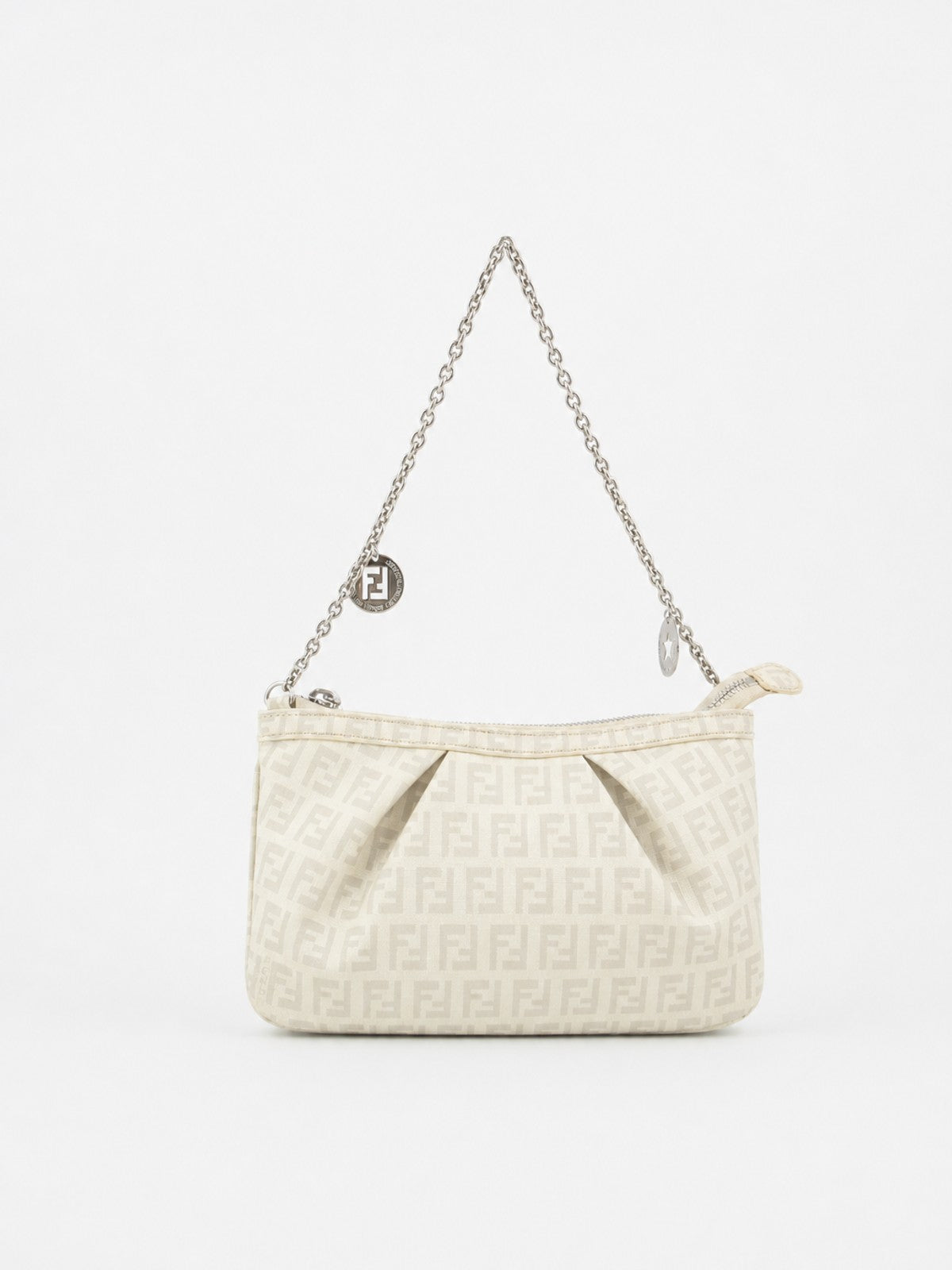 Fendi Shoulder Bag Grey Canvas