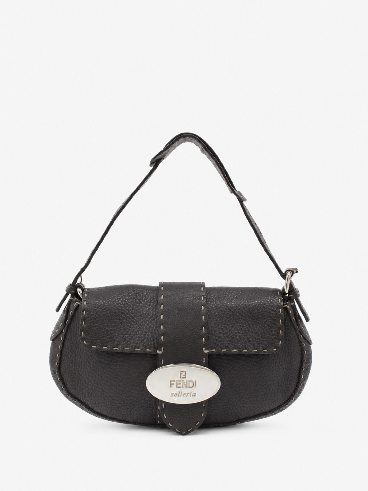Fendi Shoulder Bag Brown Leather