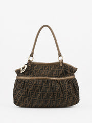 Fendi Shoulder Bag Brown Canvas