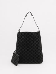 Gucci Shoulder Bag Black Suede