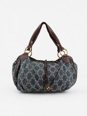 Celine Shoulder Bag Blue Denim