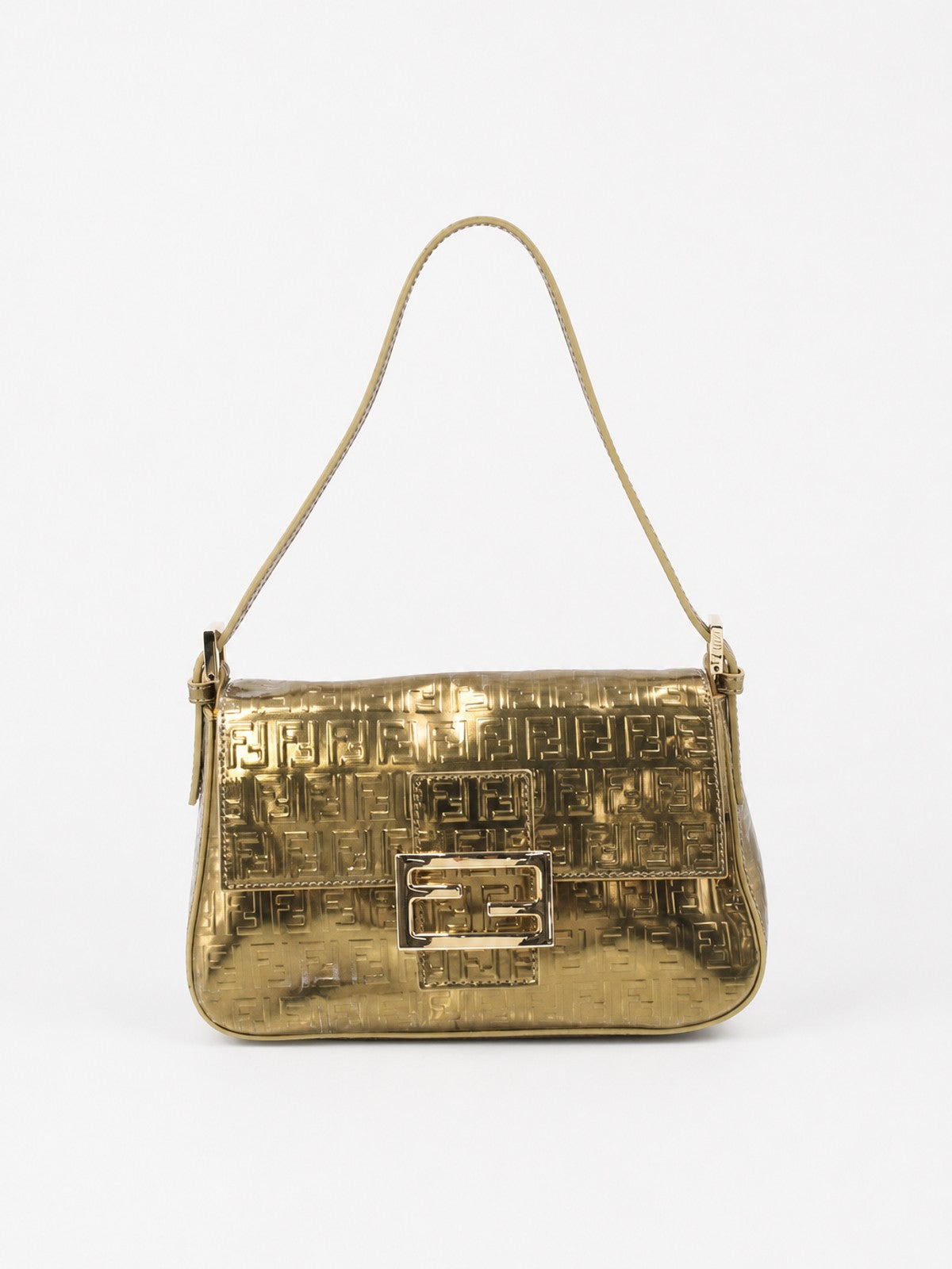 Fendi Mini Mamma Baguette Gold Leather